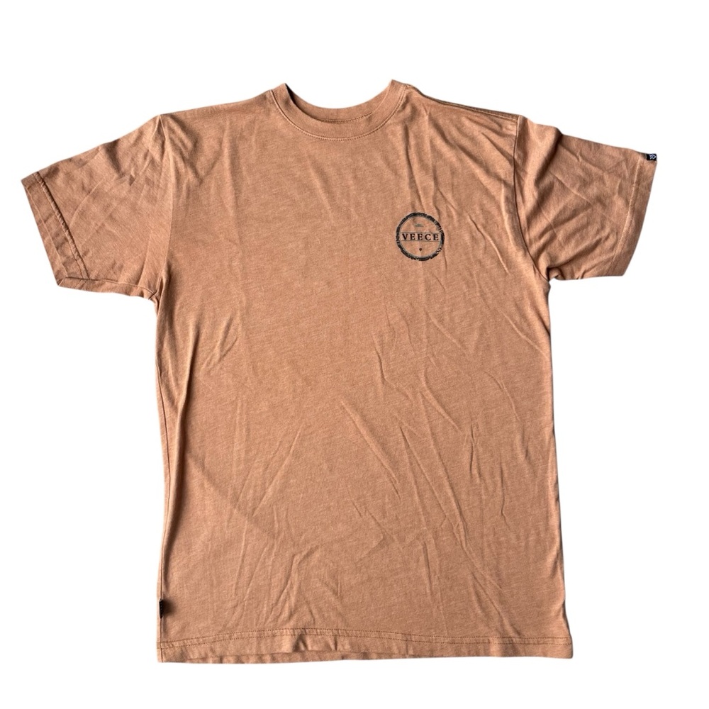 Veece Men’s Cotton Short Sleeve Graphic T-Shirt Size L Terre cotta Brown